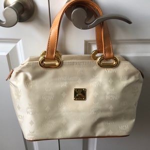 MCM Cream Purse with gold details